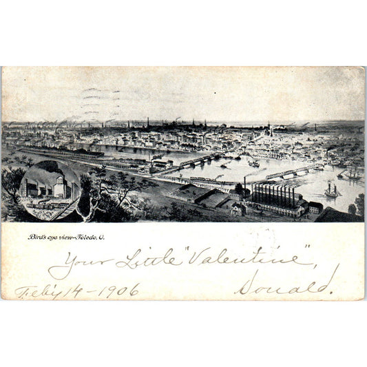 1906 Postcard Bird's Eye View Toledo OH TD8-O2