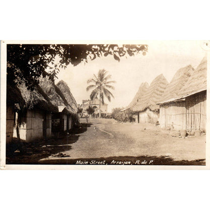 Main Street Arraijan R de P - Original RPPC Postcard TJ7-RP3