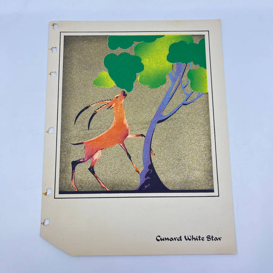 1950 Cunard White Star Cruise Ship Line RMS Queen Mary Menu Gazelle AB3