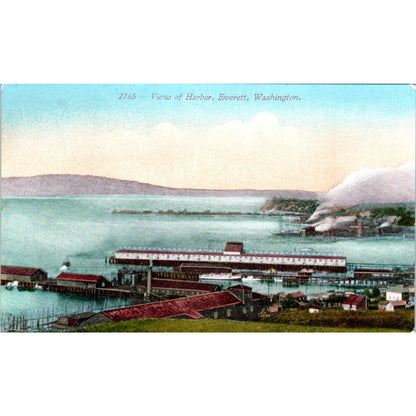 Antique Postcard View of Harbor Everett Washington TD9-2