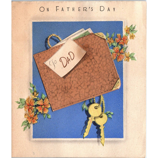 1947 Art Deco Father's Day Card Fold Out Wallet SF2