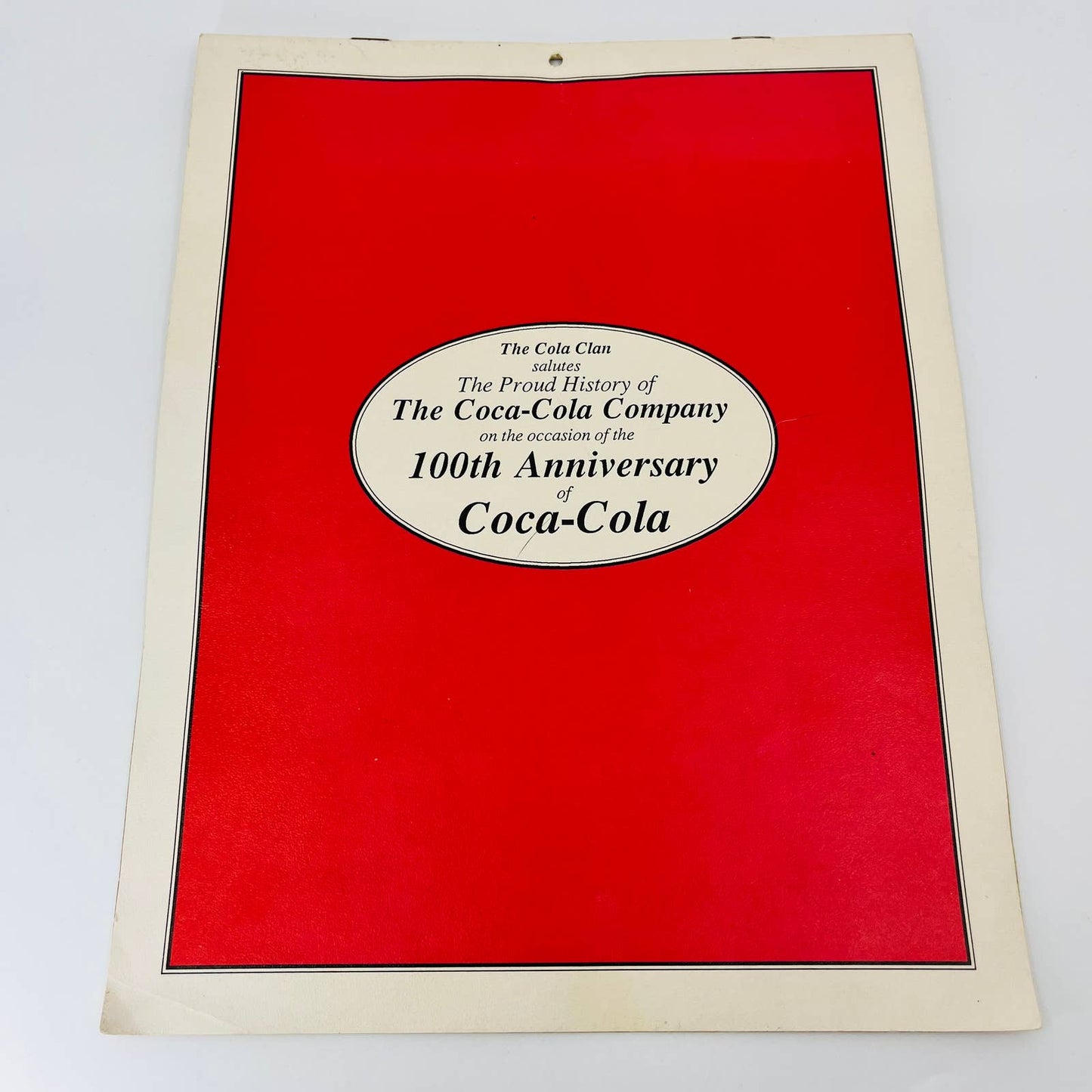 1986 THE COLA CLAN Coca Cola 100th Anniversary Calendar Kutztown PA C4