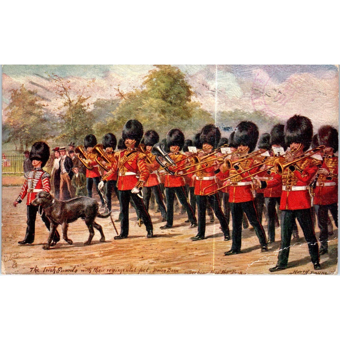 London Military The Irish Guards Raphael Tuck Oilette Original Postcard TK1-P17