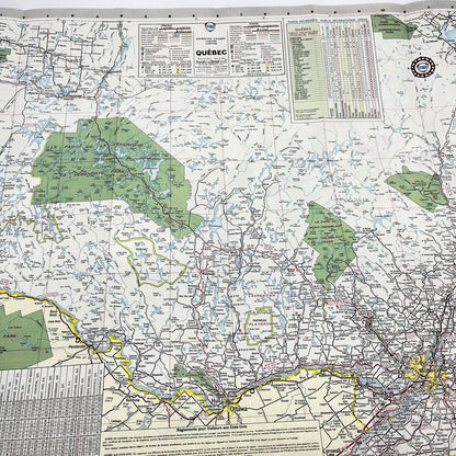 1971 Fina Fold Out Road Map of Quebec Petrofina Canada D7