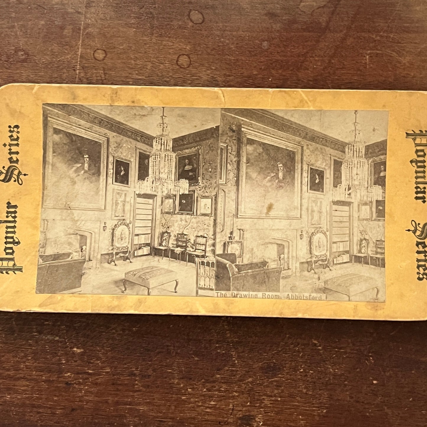 The Drawing Room at Abbotsford Antique Stereoview Card H2-5