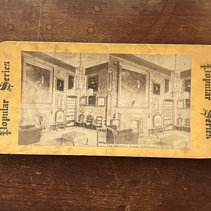 The Drawing Room at Abbotsford Antique Stereoview Card H2-5