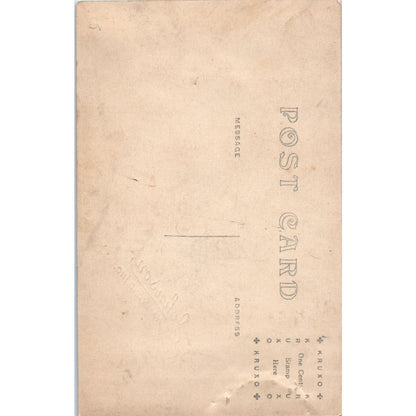 Victorian Girl in Black Dress RPPC Real Photo Postcard PB1