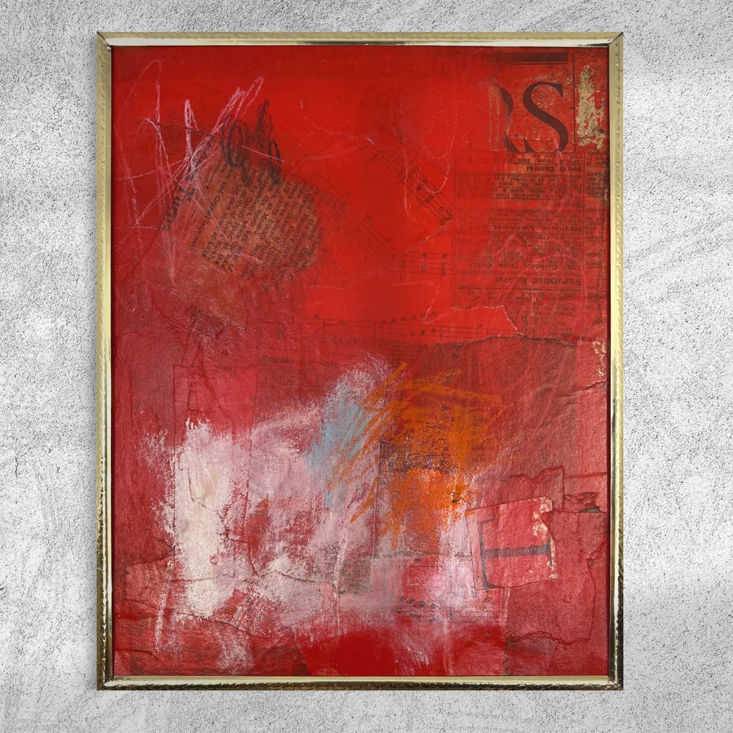 Original Framed Mixed Media Abstract Art Painting 8x10 “South Central” With COA