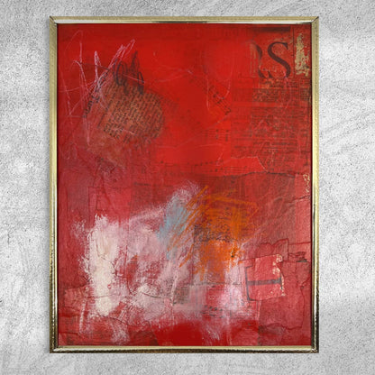 Original Framed Mixed Media Abstract Art Painting 8x10 “South Central” With COA