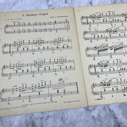 Vintage Sheet Music A Maidens Prayer Piano Solo Thecla Badarzewska V39-3