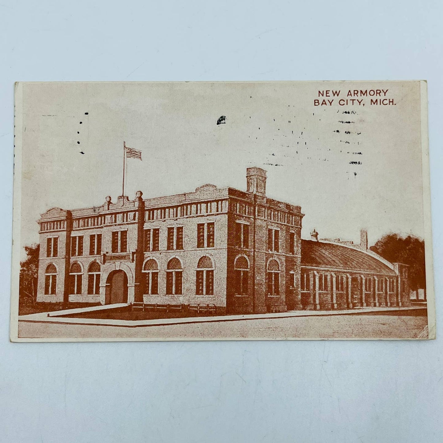 1910 Post Card New Armory Bay City MI Guiseppi Campanari Ludwig Becker PA8