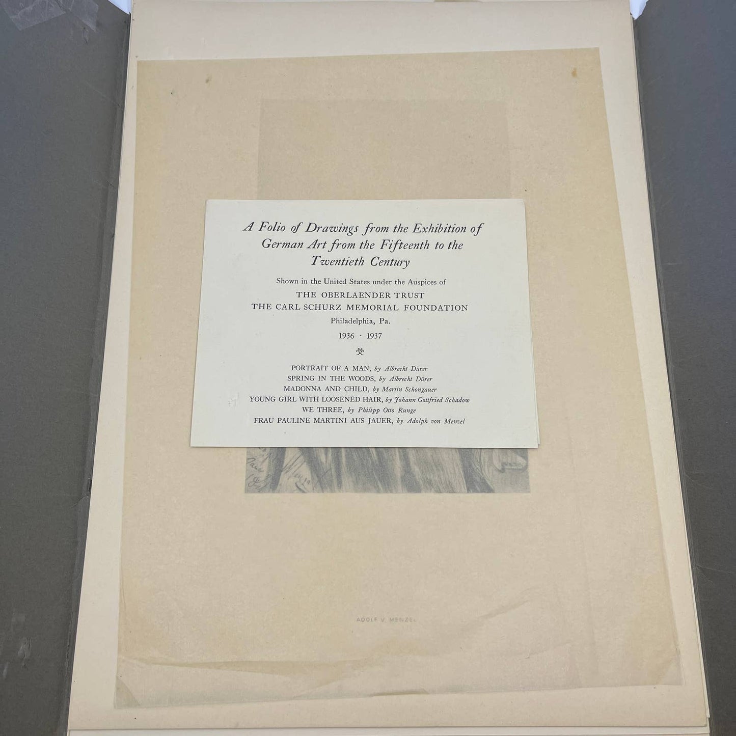 1937 Folio Of Drawings Exhibition Of German Art From The 15th - 20th Century TG2