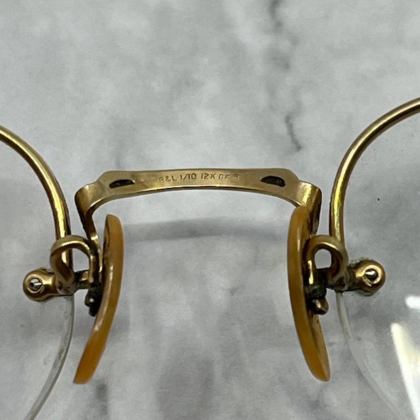 Vintage Art Deco Gold Bausch & Lomb B&L 1/10 12K GF Half Rim Eyeglasses NICE TD1