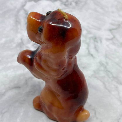 1970s Retro Cocker Spaniel Dog Candle Glazed Wax 4" TE3