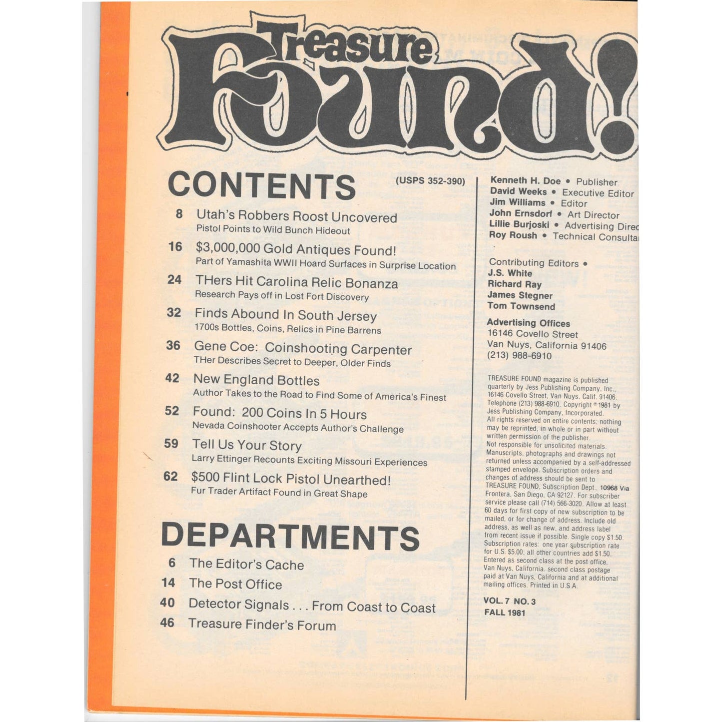 Treasure Found Magazine - Treasure Hunting Gold Metal Detecting Fall 1981 M4
