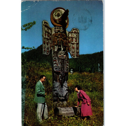 Alaskan Totem Pole 1950s Alaska Original Postcard TK1-30
