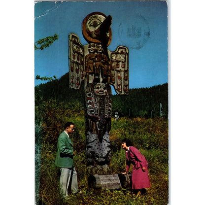 Alaskan Totem Pole 1950s Alaska Original Postcard P2-6