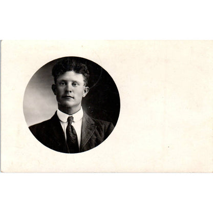 Portrait of a Young Man J.W.B. Bethke RPPC Original Postcard TJ9-P2