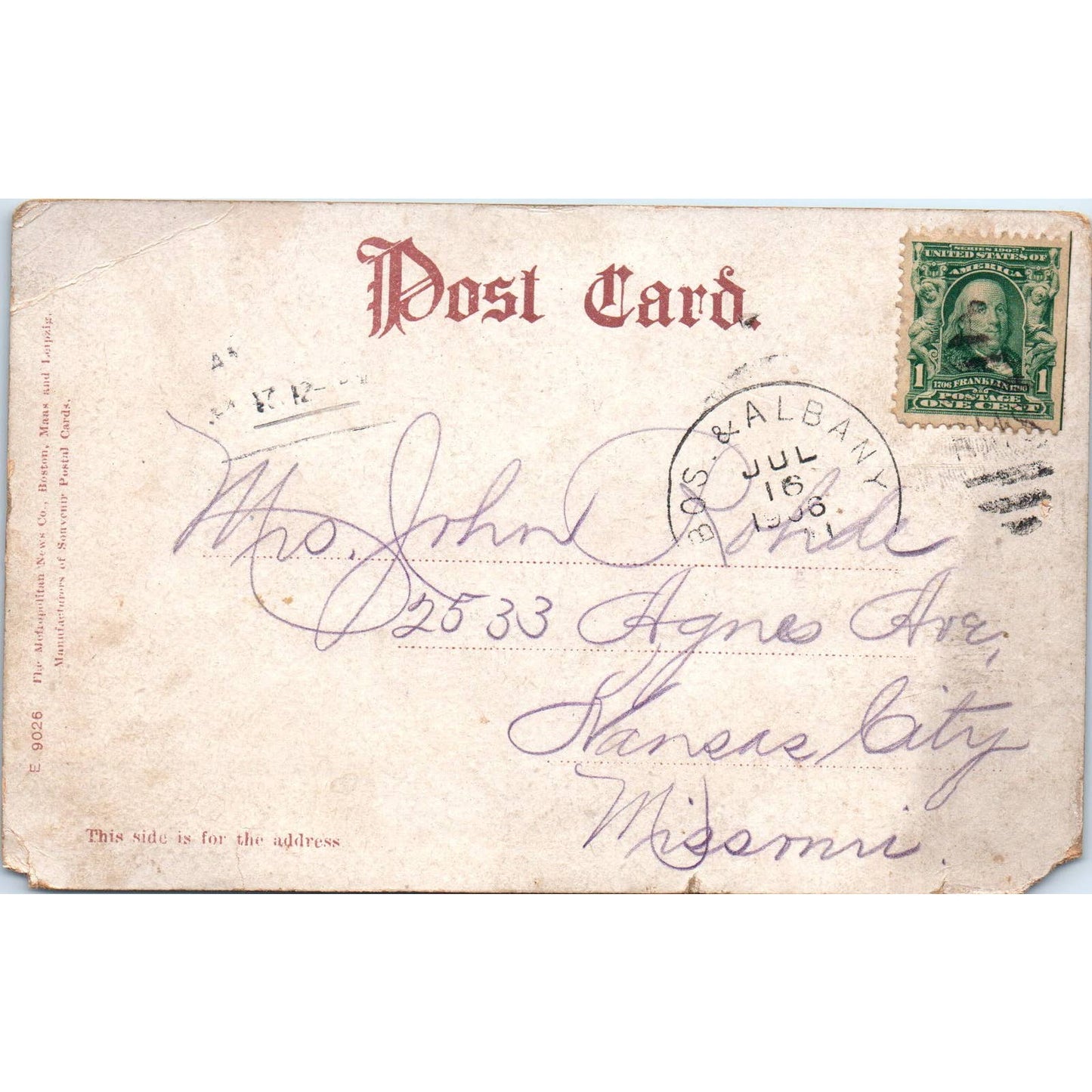 1906 Blue Hill Observatory Blue Hills MA Original Postcard TK1-24