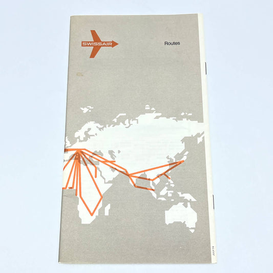 Swissair Route Map 1974 Airliner Profiles Switzerland TG2