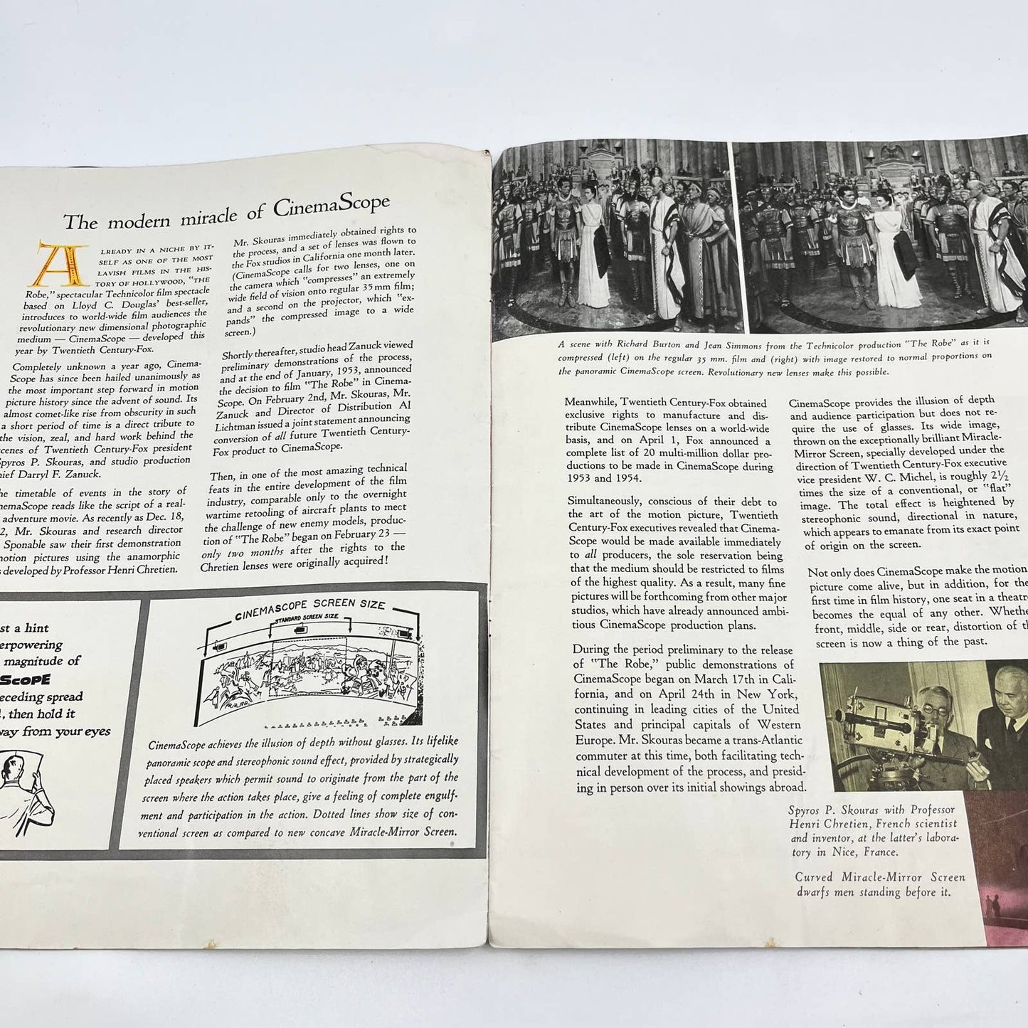 1953 Twentieth Century Fox - The Robe Cinemascope Movie Original Program TF3