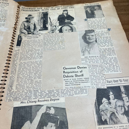 LOADED 1930s Thru WWII Scrapbook from Luverne Minnesota Newspaper Clippings TG7