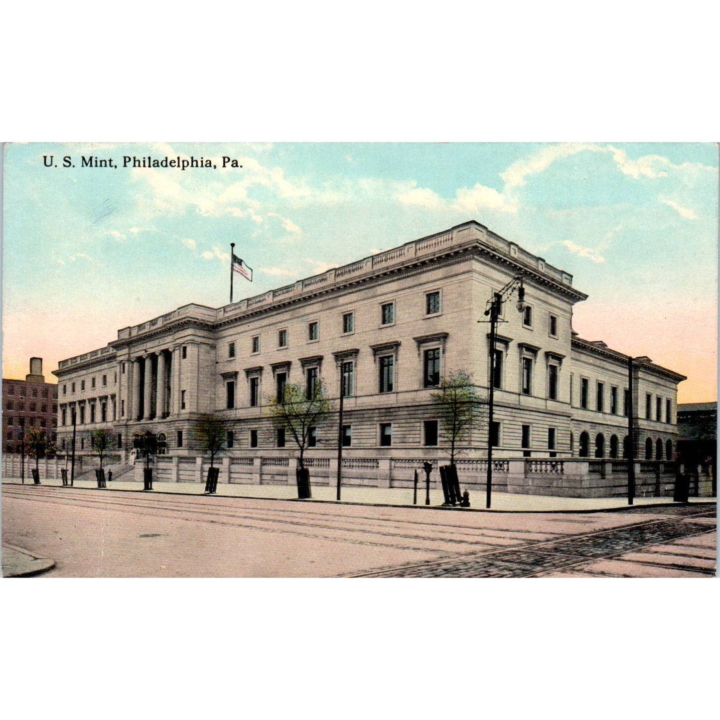Vintage Postcard US Mint Building in Philadelphia PA TI1-1