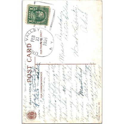 Ellen Clapsaddle Valentine Girl with Pink Rose 1924 Original Postcard TK1-28