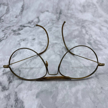 Vintage Brass Aviator Eyeglasses Frames With Celluloid Bridge SE9