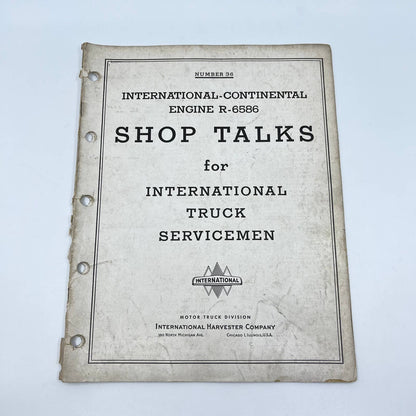 1940s Shop Talks International Truck Servicemen 36 Continental Engine R-6586 TF8