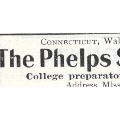 The Phelps School for Girls Walligford CT Sara S. Phelps Kelsey 1903 Ad AK5-S35