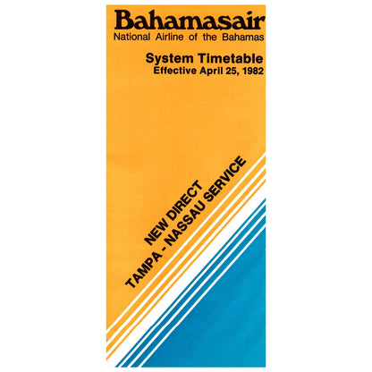 1982 Bahamasair Airline Flight Schedule April 25 Timetable SE4