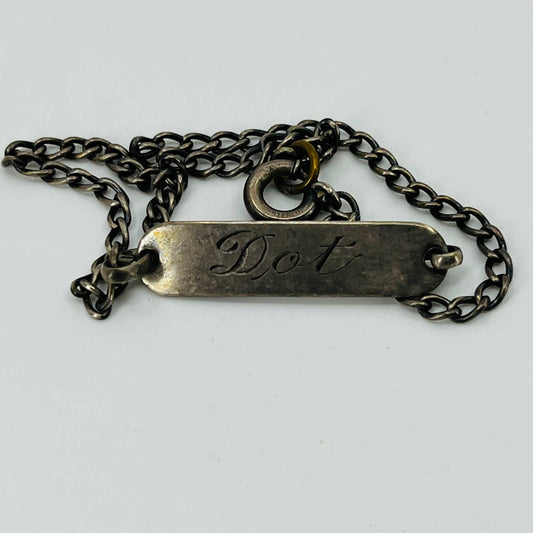 Vintage Sterling Silver Monogrammed Bracelet “DOT” SB2