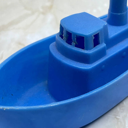 Vintage Wannatoy Tug Boat Blue Plastic - 5 inch TC5-S2