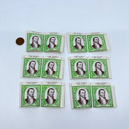 Vintage Lot of 12 James Monroe Fifth President Green Non Denominated Stamps SC9
