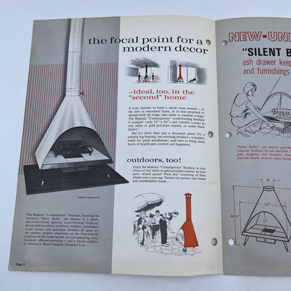 1960s Majestic Contemporary Wood-Burning Fireplaces Advertising Booklet TH8