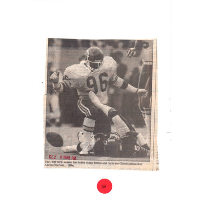 1988 Original Press Photo Football Kansas City Chiefs Aaron Pearson 7x10" TK2-FP