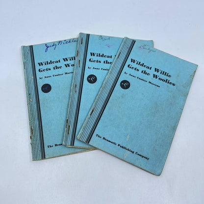 1951 Wildcat Willie Gets the Woolies One Act Play Anne Coulter Martens Set 3 TF9