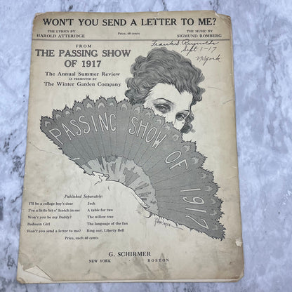 Won't You Send a Letter to Me? From Passing Show of 1917 Sheet Music V41-2