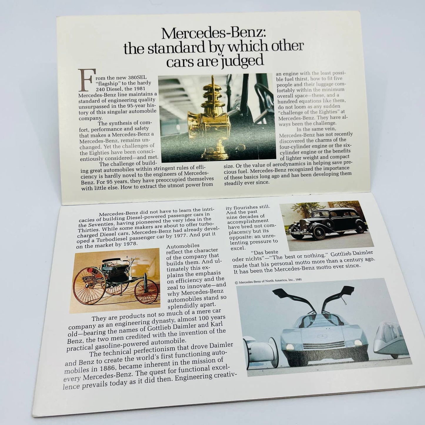 1981 Mercedes-Benz Sales Brochure 240D 280E 200CE 300D 300CD 300TD 300SD SEL BA1