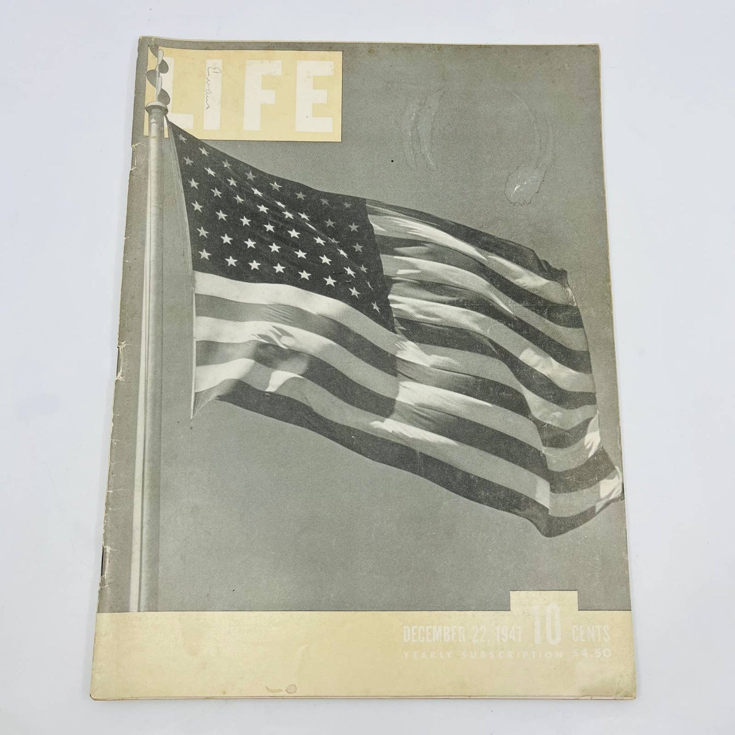 Life Magazine Dec 22 1941 American Flag Cover Pearl Harbor Attack Photos TD8