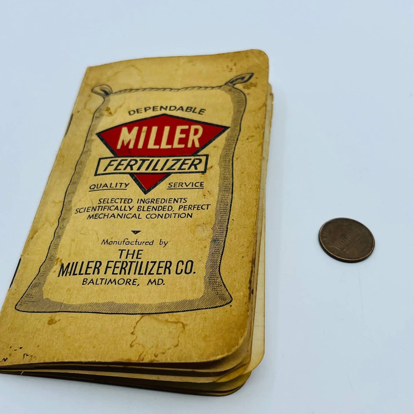 1936 Miller Fertilizer Pocket Notebook Baltimore, MD SC2