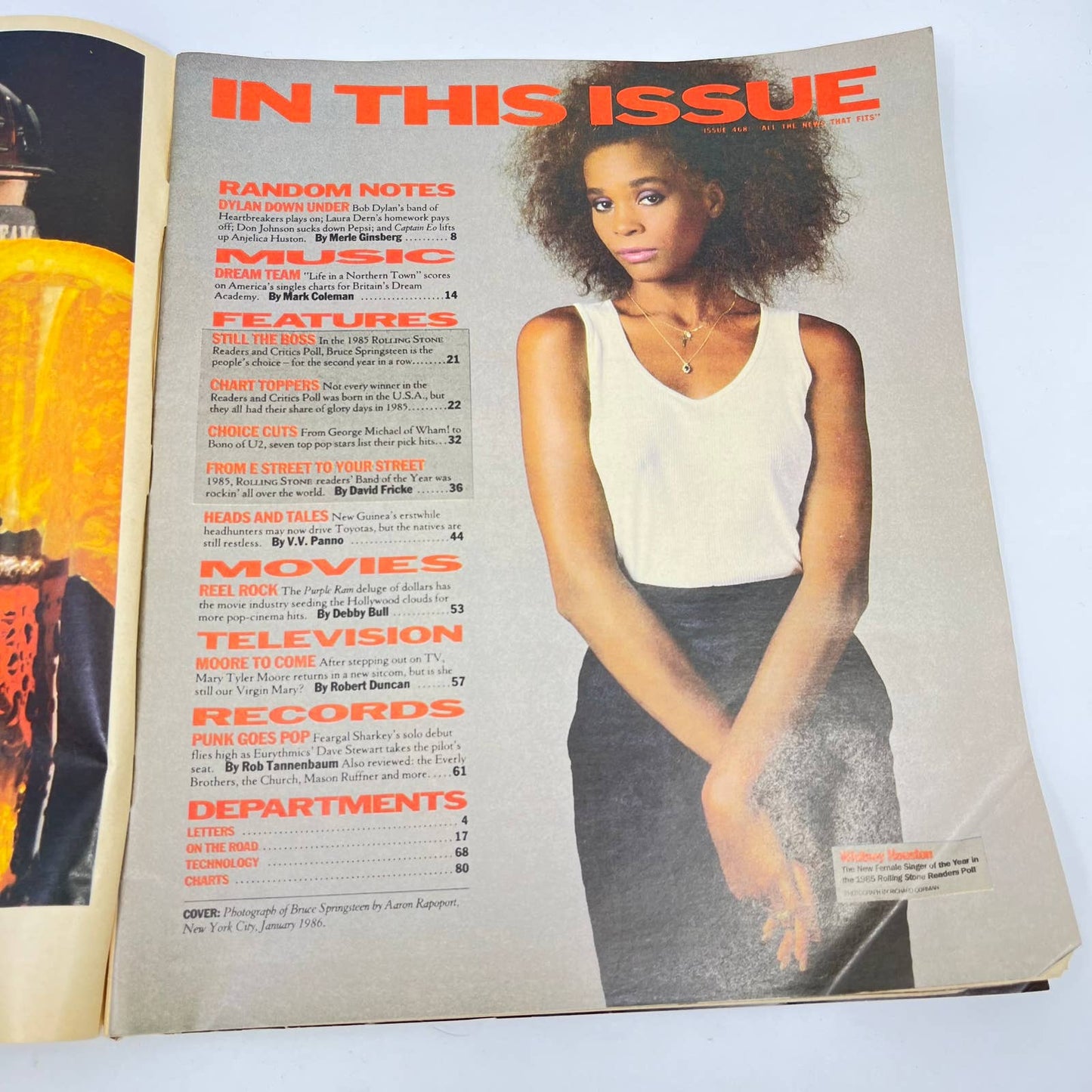 Rolling Stone Magazine Bruce Springsteen U2 Dire Straits 468 February 1986 TF6