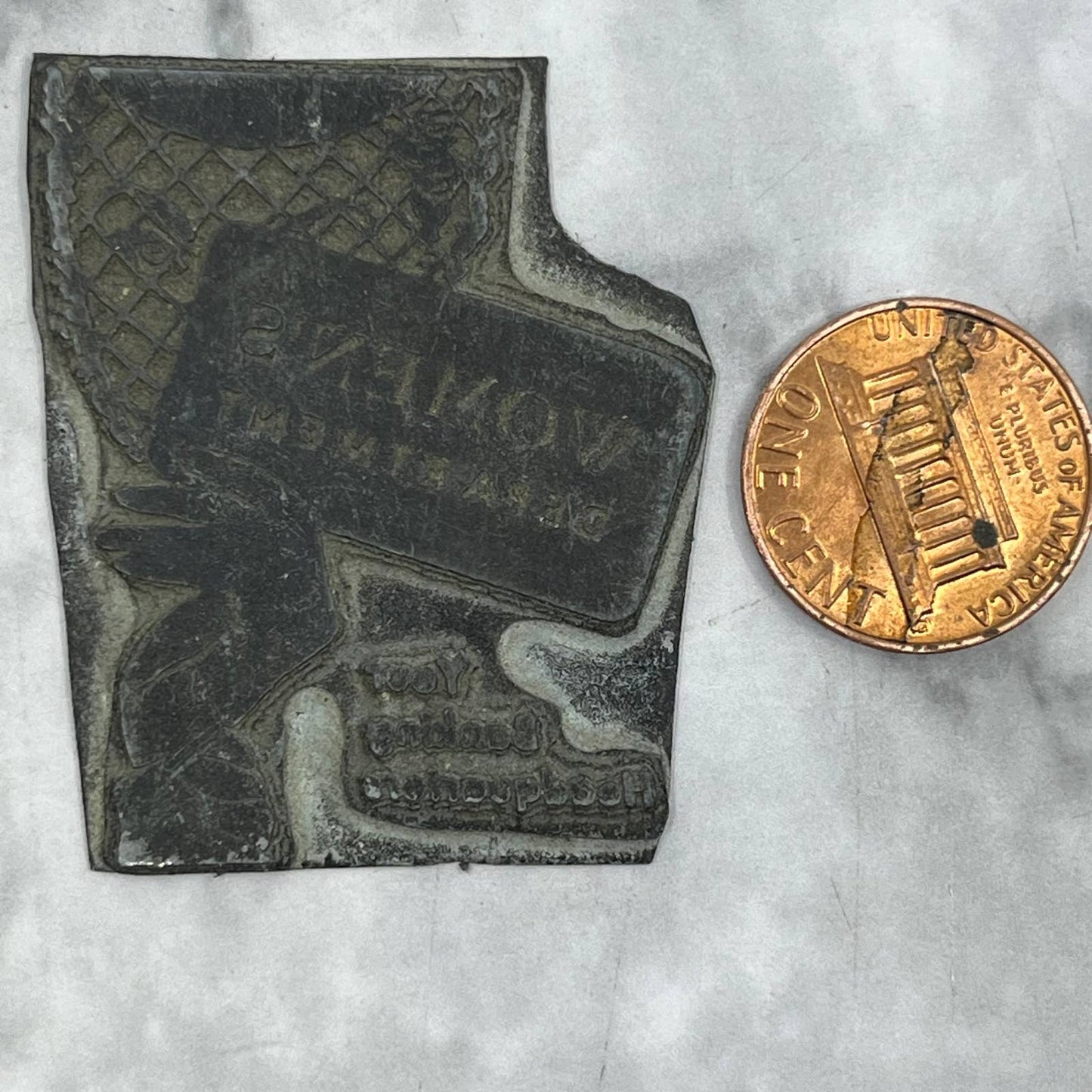 Vintage Printing Letterpress Printers Block Plate Women’s Department TJ59