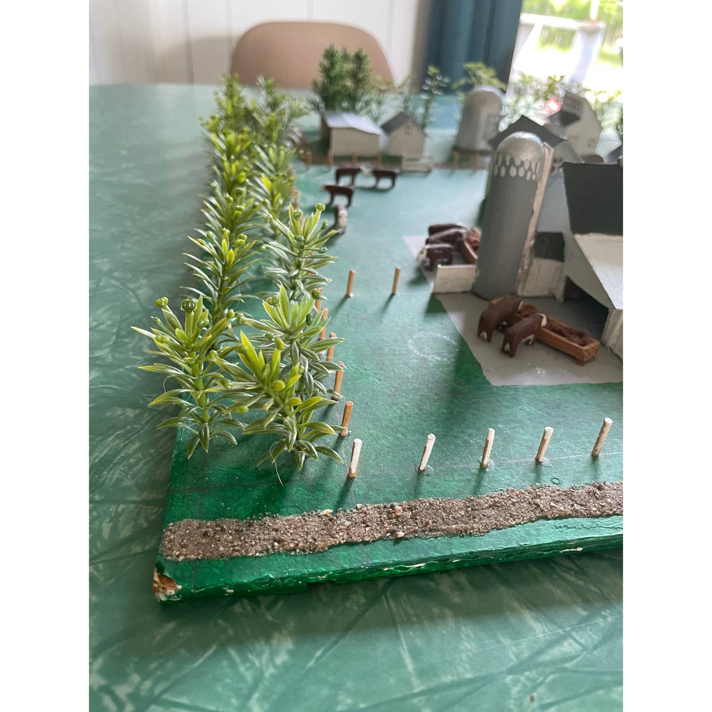 HUGE Vintage Handmade Farmstead Working Farm Miniature Scale Diorama