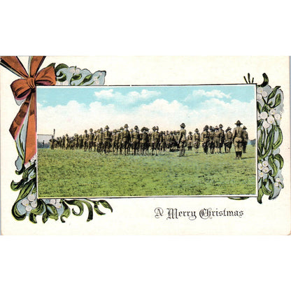 1918 WWI US Army Doughboys Christmas Original Postcard TK1-26
