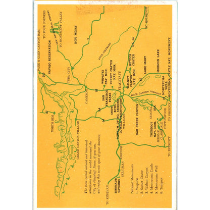 1950s Flagstaff Arizona Tourist Vacation Travel Fold Out Brochure and Map SE5