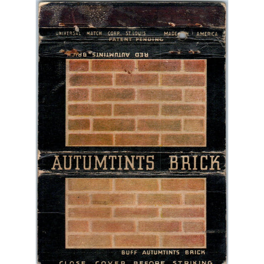 Autumtints Brick Illinois Brick Company Advertising Matchbook Cover SA6-M5