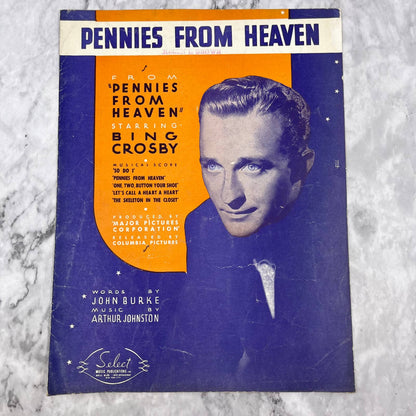 Pennies From Heaven 1936 Sheet Music Bing Crosby TJ4