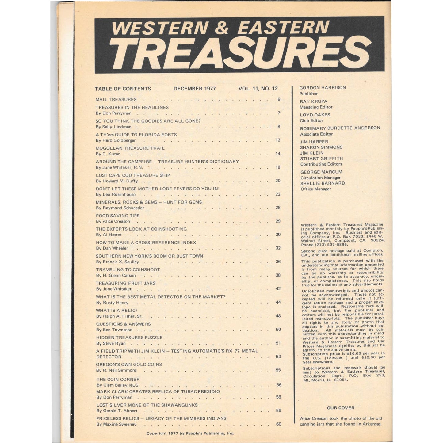 Western & Eastern Treasures Magazine - Gold Metal Detecting Dec 1977 M3